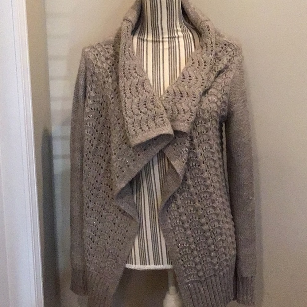 American Eagle Sweater Wrap Tan Colored Size Medium Sweater - Picture 1 of 6